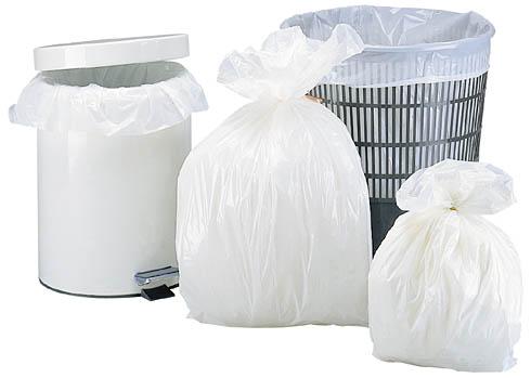 Lot de 20 sacs poubelles à cordon 40L H. 60 cm blanc